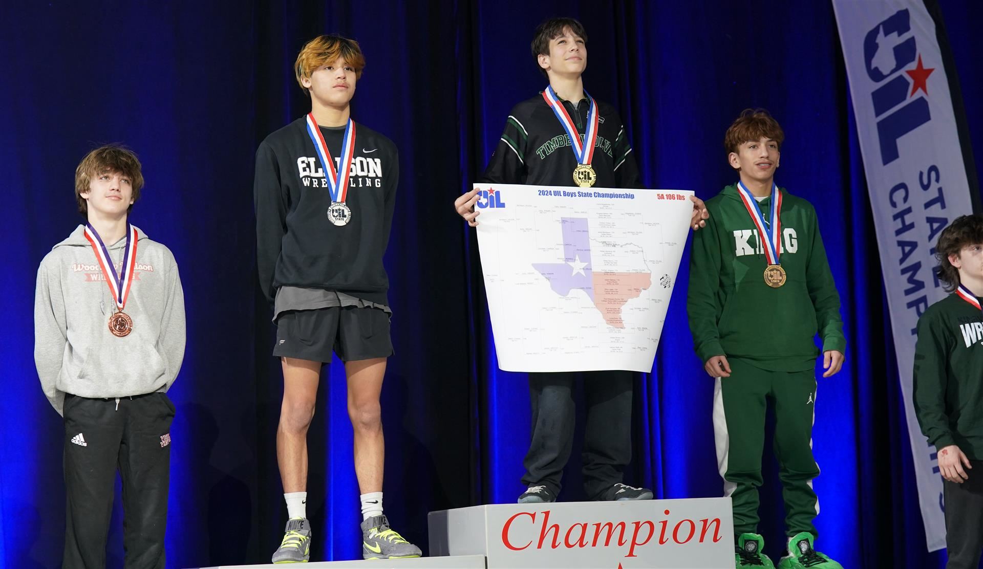 Standing on teh podium
